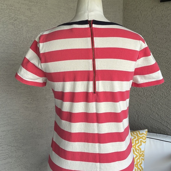 J. CREW Rugby Stripe Shirt Dress Size Small Cream Pink Stripes 100% Cotton - Picture 8 of 11